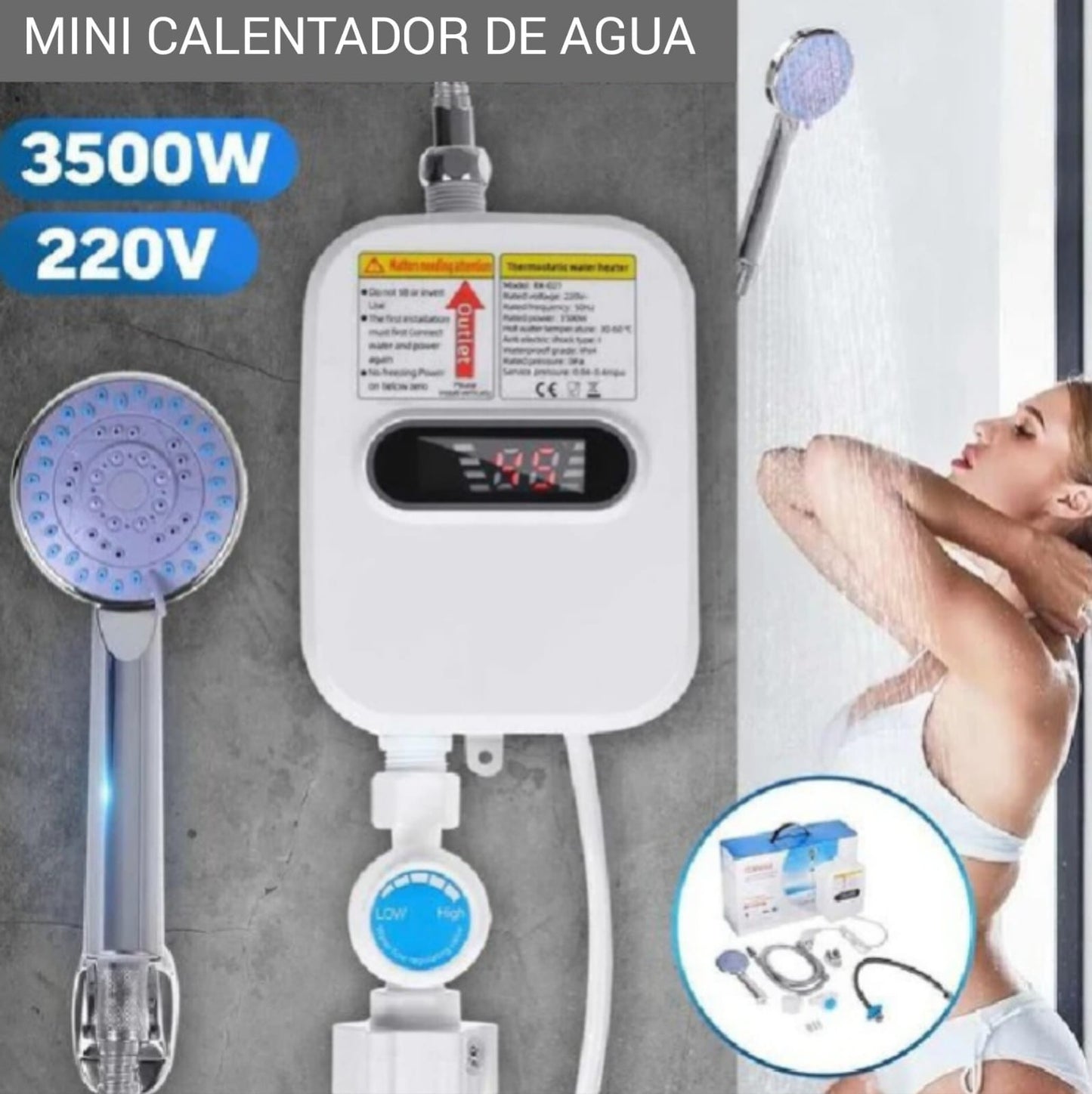 Mini calentador eléctrico de agua de ducha