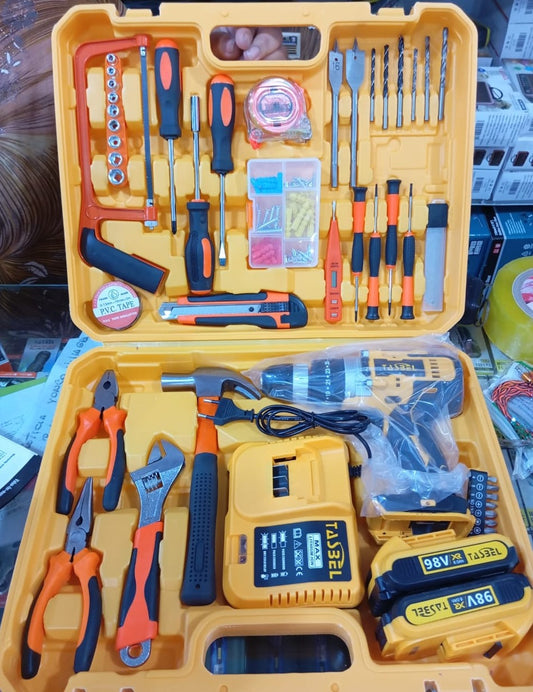 Taladro inalámbrico cargador montura 42 herramientas